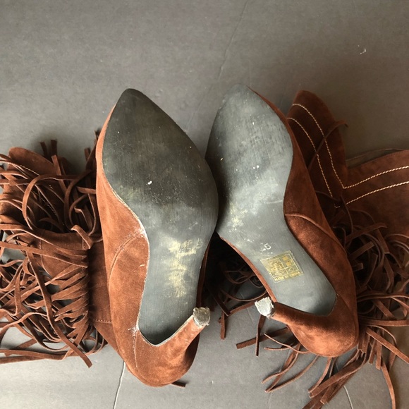 Public Desire Suede Brown Boots - Picture 2 of 2